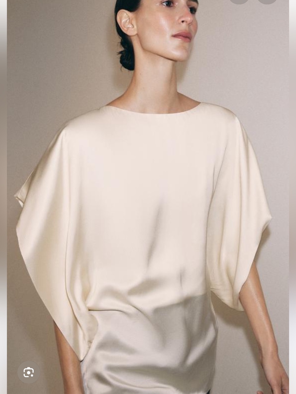 Zara Cream Batwing Sleeve Blouse